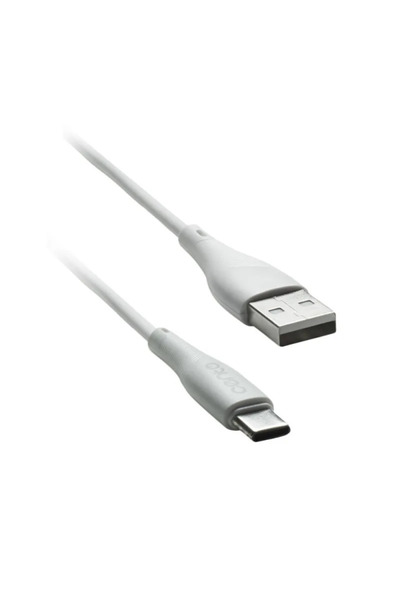 Cento Cablu USB Tip C - USB 1m 3A alb silicon C101