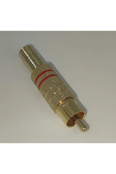 goobay Mufa RCA tata metal inel rosu cablu 7mm