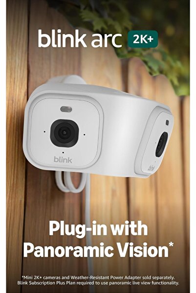 Blink Suport dublu și adaptor Arc Plug-in pentru 2 camere Mini 2 / Mini 2K+, vedere panoramică la 180 de grade, splitter de alimentare unic, interior/exterior, IP65, alb