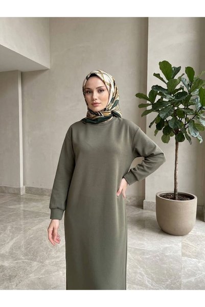 Lunsera Store Cuff Detail Oysho Dress-Khaki