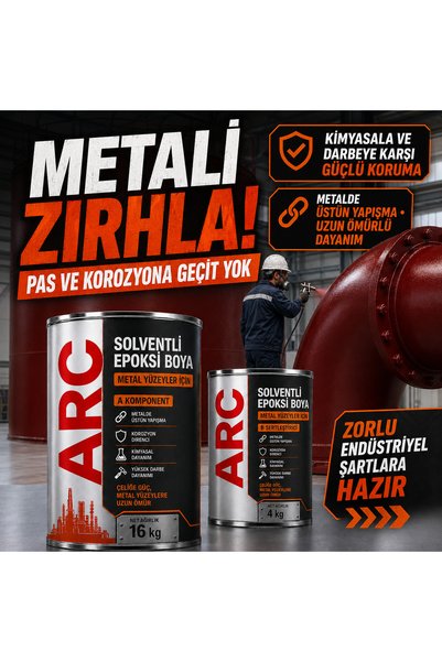 ARCMARİN KİMYA VE DENİZCİLİK HIRDAVAT Solventli Endüstriyel Epoksi Boya - Yüzey Toleranslı Pas önleyici Metal Ve Ahşap Boyası