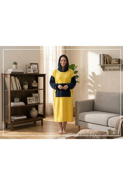 aydenahome Wellsoft Kapşonlu Giyilebilir Tv Battaniyesi Unisex Oversize -SARI...