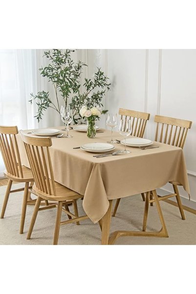 Maxmillen maxmill Rectangle Slubby Textured Tablecloth Waterproof Spillproof ...