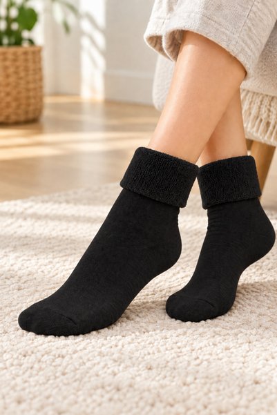 tibo 3 Pairs of Women's Seamless Thick Winter Towel Boot Socks