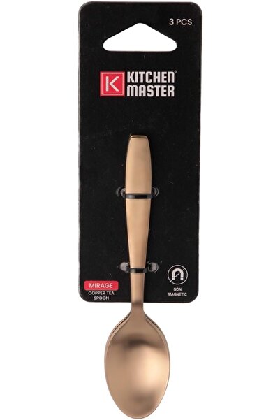 Kitchen Master ملعقة شاي ذهبية، KM0102، عبوة من 3 قطع، جرافيتي