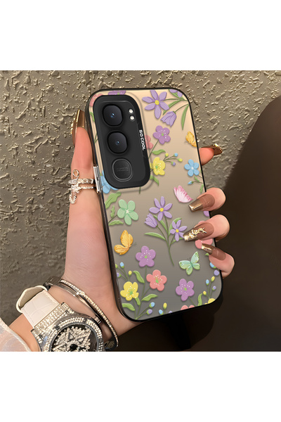 CHICASELUX حافظة متوافقة مع هاتف Vivo Y31/Y21D بتصميم زهور وفراشات ملونة، هيك...