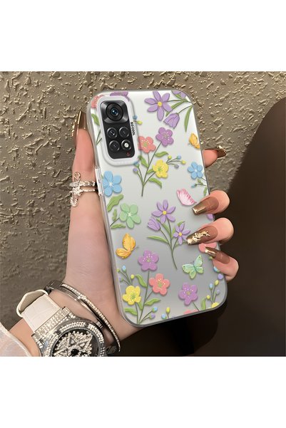 CHICASELUX حافظة متوافقة مع Redmi Note 11/Note 11S بتصميم زهور وفراشات ملونة،...