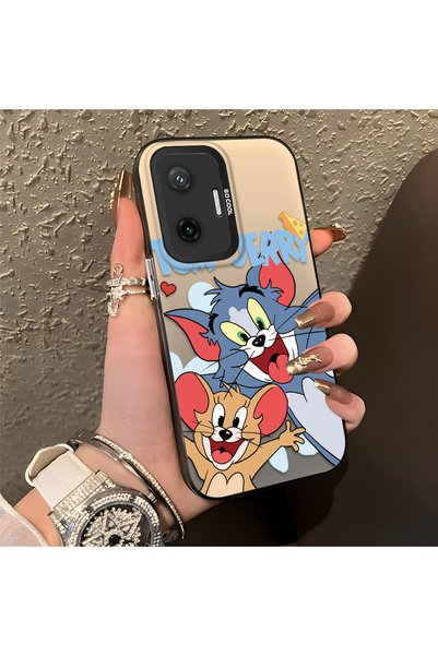 CHICASELUX Poco F7 Compatible Cute Cartoon Cat and Mouse Case, Shock-Absorbin...