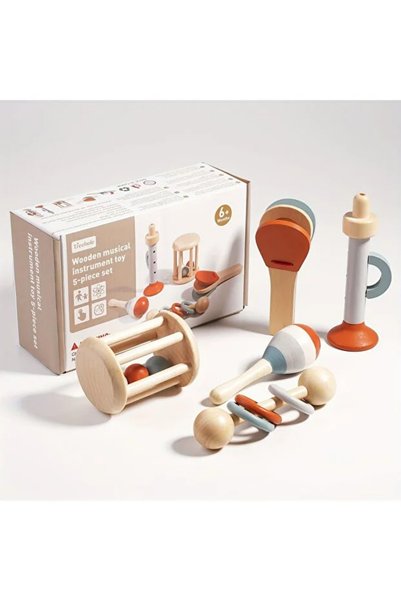 Generic Brand مجموعة من 5 قطع من ألعاب أورف الموسيقية للتعليم المبكر، ألعاب آ...