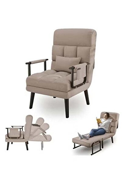 Taimi Gray Folding Recliner Chair, 2-in-1 Sleeper Bed with Adjustable Backres...