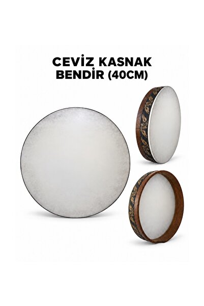 Ceviz Kasnak Kağıt Deri Bendir 40 cm – Kılıf ve Alyan Hediyeli