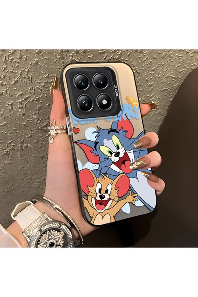 CHICASELUX Mi 14t Pro Compatible Cute Cartoon Cat and Mouse Case, Shock-Absor...