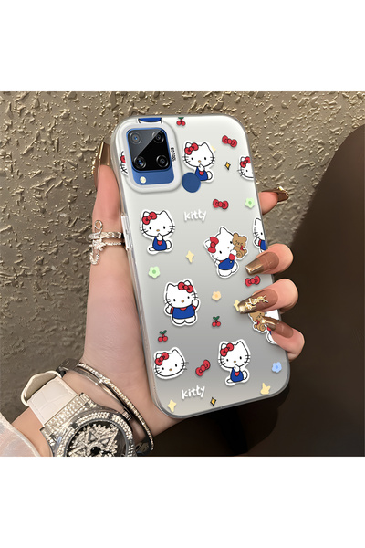 CHICASELUX Realme C15/C25/C25S Compatible Cute Cartoon Cat Style Case, Shock-...