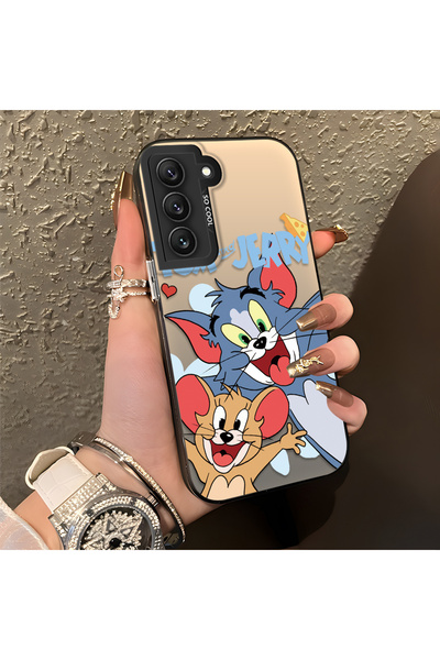 CHICASELUX Samsung Galaxy S22 Compatible Cute Cartoon Cat and Mouse Case, Sho...