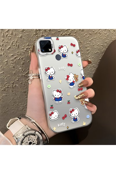 CHICASELUX Realme C15/C25/C25S Compatible Cute Cartoon Cat Style Case, Shock-...