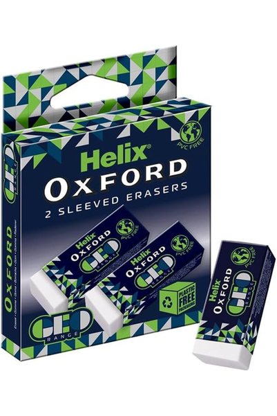 Helix Oxford Geo Twin pack eraser=2 pcs Green