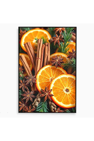 Luxcanva Tablou Canvas Portocale Si Scortisoara 40x60 cm cu Rama Negru Citric...
