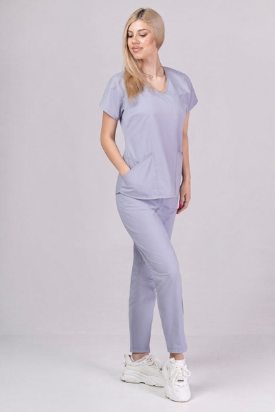 tag Costum Medical Premium Damă LADYCOOL– Uniformă Medicală din Bumbac Subțire, de Vară, Slim Fit, Bleumarin