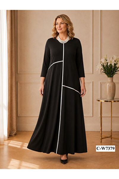 TUSSE Elegant Piping Detailed Crystal Viscose Flexible Non-Iron Fabric Plus S...