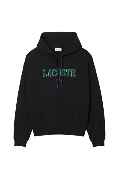 Lacoste Ανδρικό Φούτερ με Κουκούλα, Φαρδιά Γραμμή, Κεντητό, S
