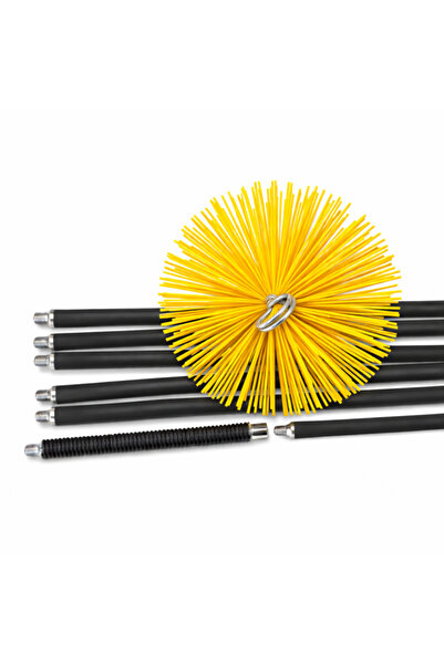 Depo Professional Chimney Cleaning Kit 8m with Arc and Nylon Brush D125