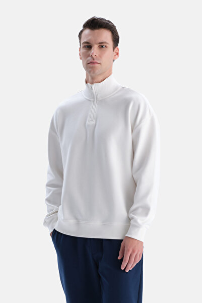 Dagi Ecru Halfzip Pike Interlock Sweatshirt
