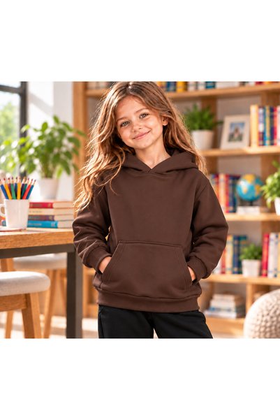 luci sports Girls' Hooded Oversized Sweatshirt with Kangaroo Pocket