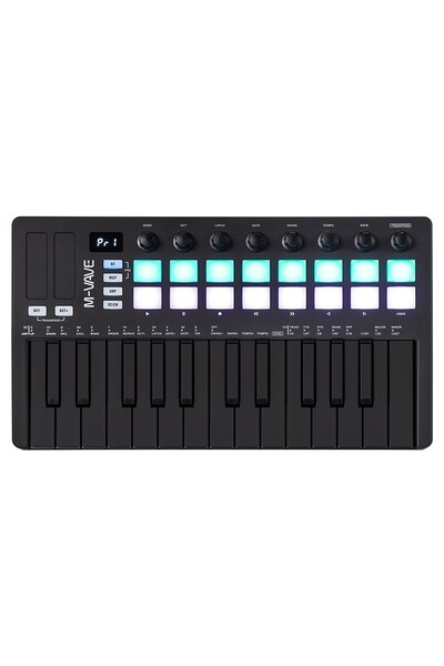 M-VAVE SMK-25 II 25 Tuşlu Kablosuz Şarjlı MIDI Klavye (Siyah)