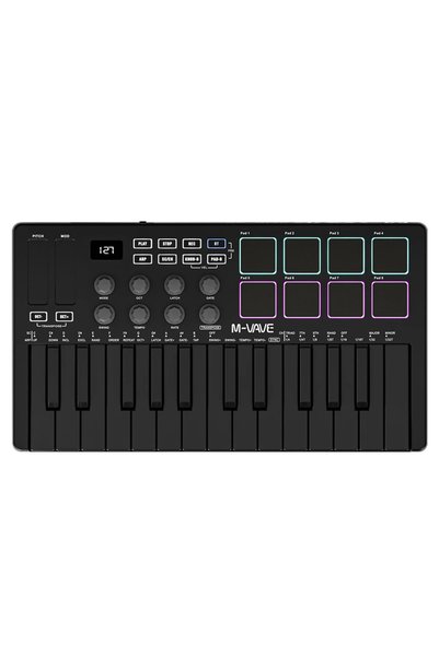 M-VAVE SMK-25 25 Tuşlu Kablosuz Şarjlı MIDI Klavye (Siyah)