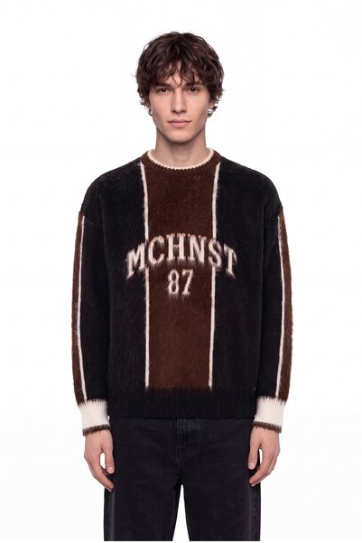 Machinist Men's Mchnst Written Crew Neck Knitwear Black