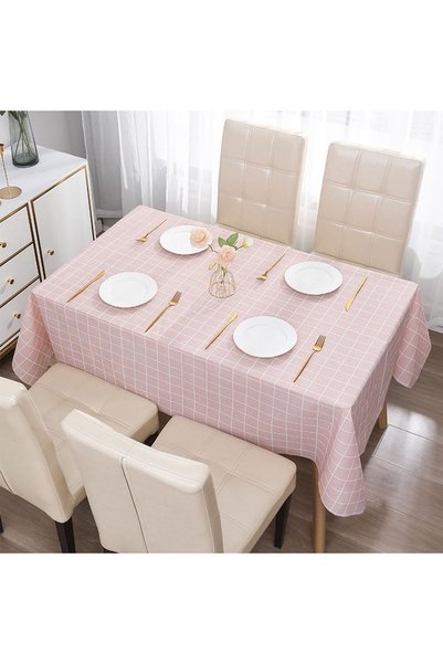 Arabest Rectangle Waterproof PVC Grid Tablecloth,Durable Oil-Proof and Non-Sl...
