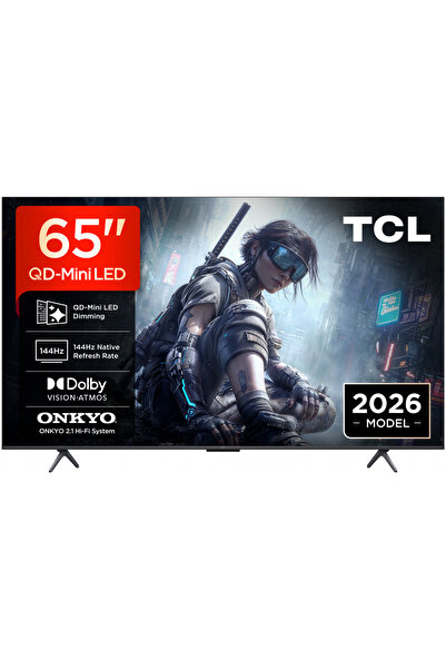TCL 65T8D 65 ιντσών QD-MiniLED 4K UHD Έξυπνη τηλεόραση Google, 144Hz, Ήχος Onkyo