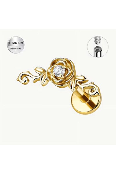 Funny Party Shop Piercing Labret din titan F136, pentru Helix/Tragus/Conch Ro...