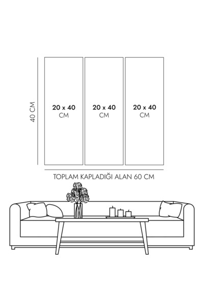 Evinemoda Beyaz Çiçek Yuvarlak Desenler ve Mum 3 Parçalı Mdf Tablo
