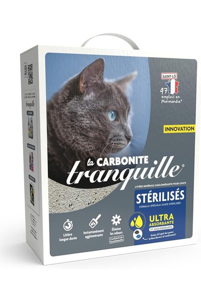 Tranquille رمل فضلات القطط كاربونيت من ترانكويل - تركيبة متكتلة ومعقمة للتحكم...