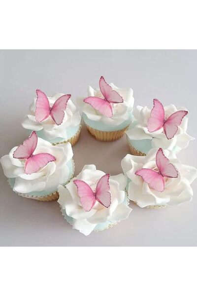 GENERAL Edible Wafer Paper Butterflies Set of 48 Purple Colorful Cake Decorat...