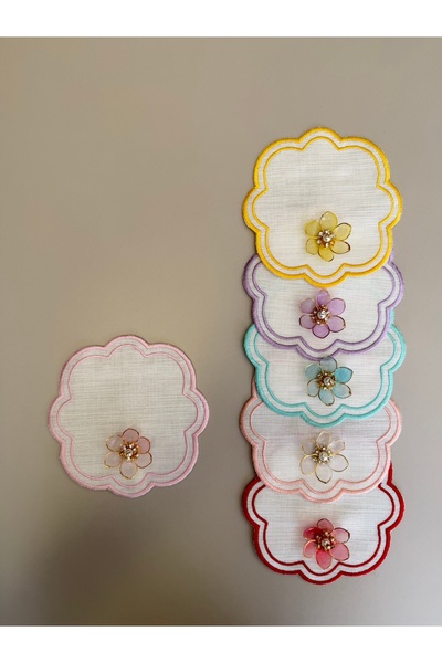 Nurhanhome 6 Colorful Daisy Brooches Flower Coffee Cocktail Presentation Napkins