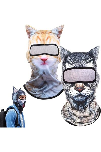 TERRIFI Balaclava Face Mask, 2 Pcs Cat Ski Mask, 3D Cat Ski Balaclava Sheisty...