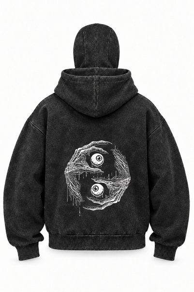 OPPPSSS Cardigan unisex „Ninja cu mască de zăpadă”, stil gotic-tribal, din fl...