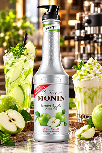 Monin Green Apple, Sirop/Piure de Măr Verde, 1 L