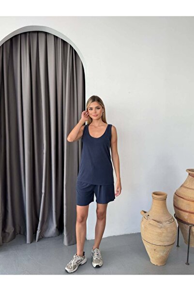 HKT HAK TEKSTİL Women's Modal Single Jersey Shorts and Tank Top Set