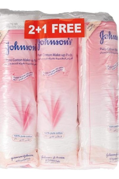 Johnson's Baby فوط مكياج قطنية من جونسون 3×80 قطعة