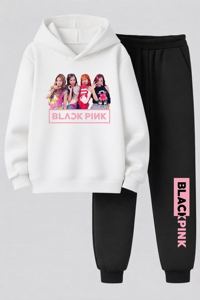MAGORS Blackpink Printed 3-Ply Quality Sweatshirt and Trackpants Kids Bottom-...
