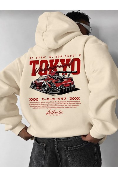 Erkek 3 İplik Kaliteli Kumaş Oversize Hoodie Kalın Premium Kapüşonlu Sweatshirt
