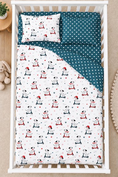 NazeninHome Dalmatian 100% Cotton Ranforce Baby Duvet Cover Set