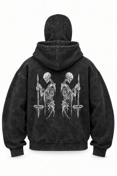 OPPPSSS Cardigan unisex „Ninja cu mască de zăpadă”, stil gotic-tribal, din fl...