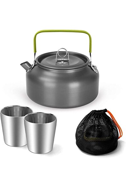 GENERAL 1.2L Outdoor Camping Kettle Set with 2 Stainless Steel Cups & Carryin...