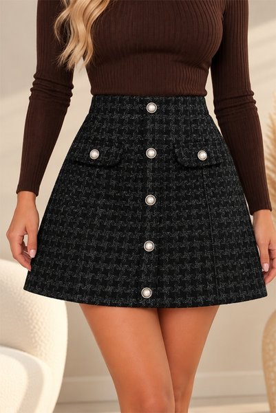 FashionForYou Fustă scurtă STELLA, model cu imprimeu steluțe, croială în lini...