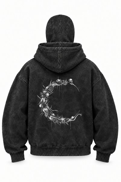 OPPPSSS Kar Maskeli Ninja Unisex Sweatshirt Gothic Tribal Hırka 3iplik kalın ...