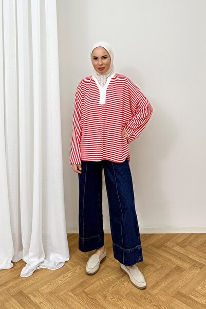 Melike Tatar Striped Two-Thread Tunic 79-7039